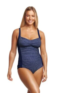 FUNKITA Knitty Navy | Ladies Ruched One Piece