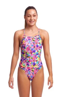FUNKITA Garden Party | Girls Tie Me Tight One Piece -Funkita FKS001G GARDEN PARTY 01
