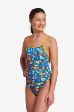FUNKITA Big Cat Bash | Girls Diamond Back One Piece -Funkita FS11G BIG CAT BASH 12