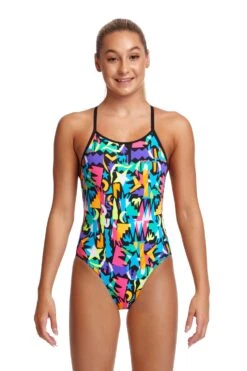 FUNKITA Paper Cut | Girls Diamond Back One Piece -Funkita FS11G PAPER CUT 01