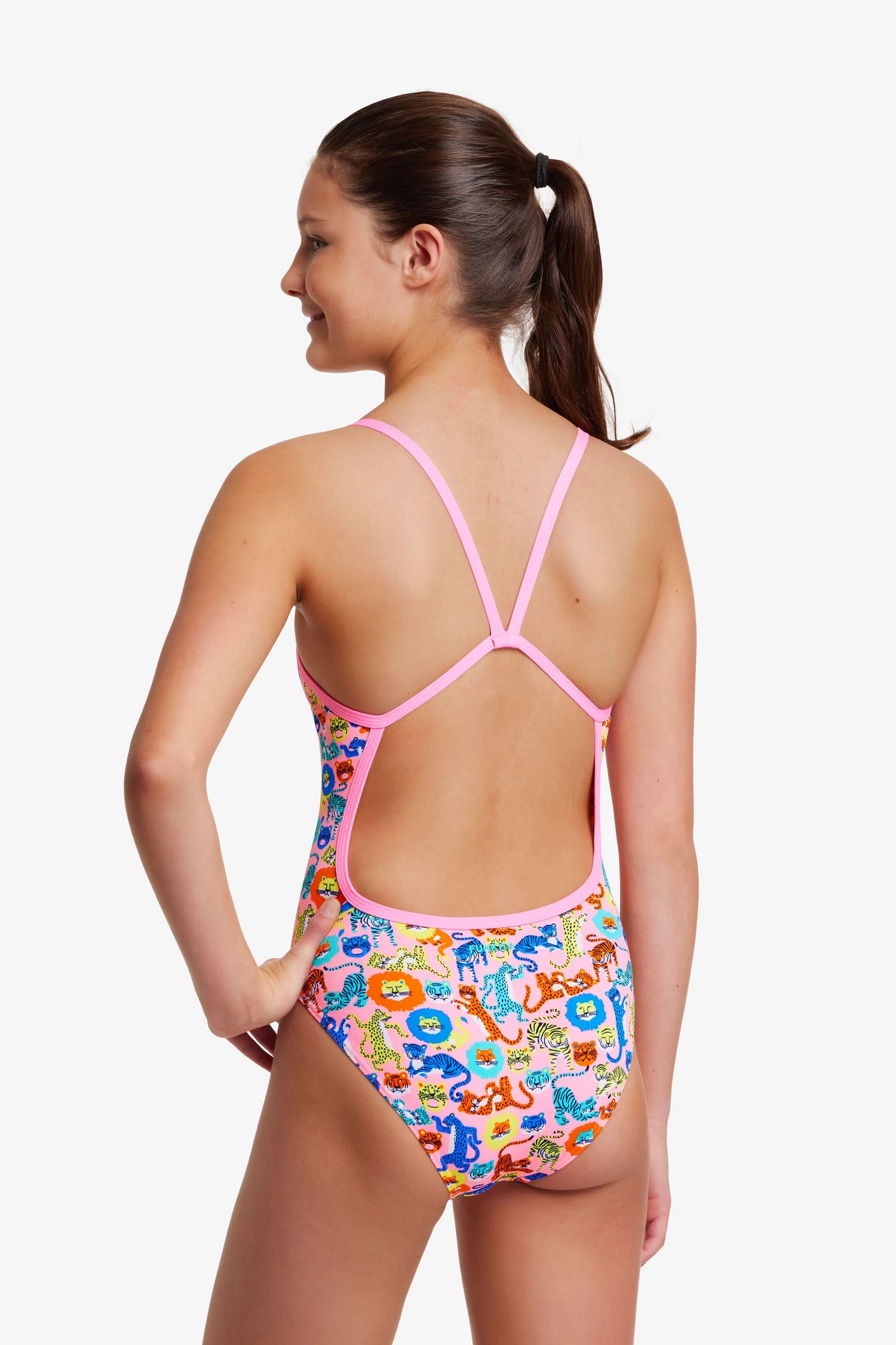FUNKITA Feline Fiesta | Girls Single Strap One Piece 7 FUNKITA Feline Fiesta | Girls Single Strap One Piece - Image 5
