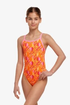 FUNKITA Orange Crush | Girls Single Strap One Piece -Funkita FS16G ORANGE CRUSH 14